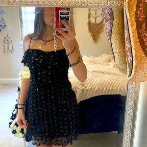 Altar’d State Black Polka-dot Sequin Dress